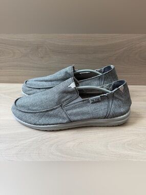 Hey Dudes Size 10 Chan Stretch Gray Slip On Shoes